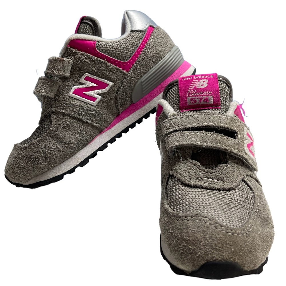 New balance pink and gray velcro